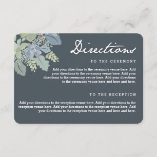 Pretty Blooms Vintage Gardens Wedding Directions Enclosure Card