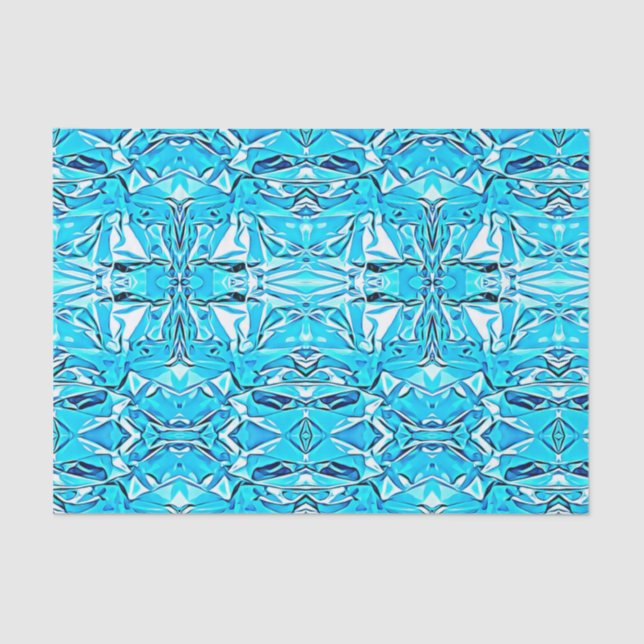 Pretty Blue Abstract Art Fancy Tissue Paper (Front)
