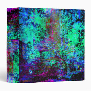 Pretty Blue and Purple Abstract Grunge Abalone Binder
