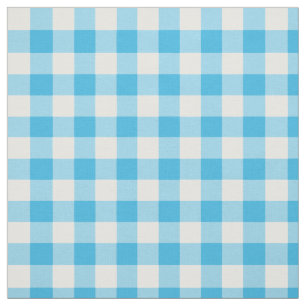 Pretty Blue and White Check Gingham Fabric