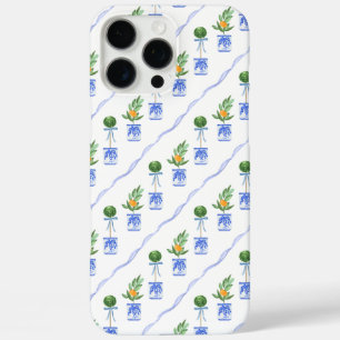 Pretty Blue and White Chinoiserie Bows Topiary iPhone 16 Pro Max Case