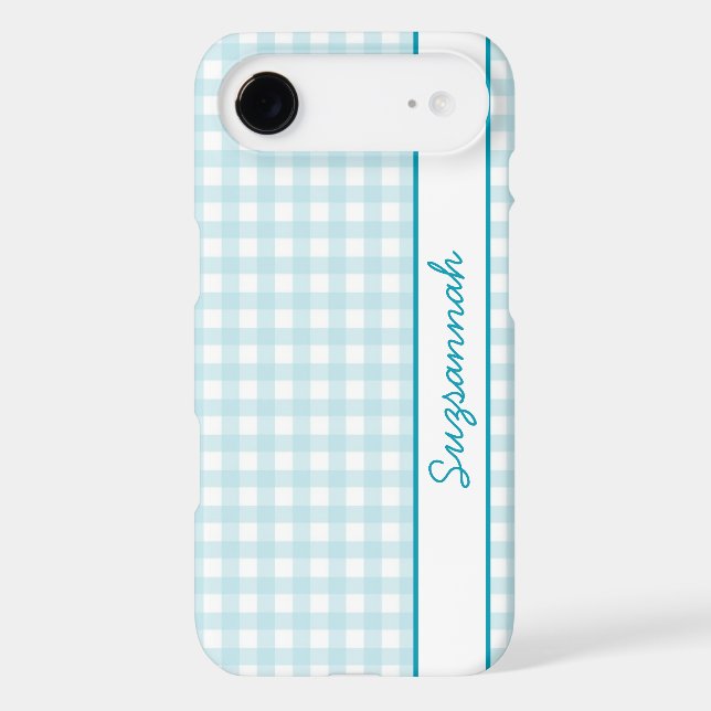 Pretty Blue and White Gingham Check Custom  (Back)