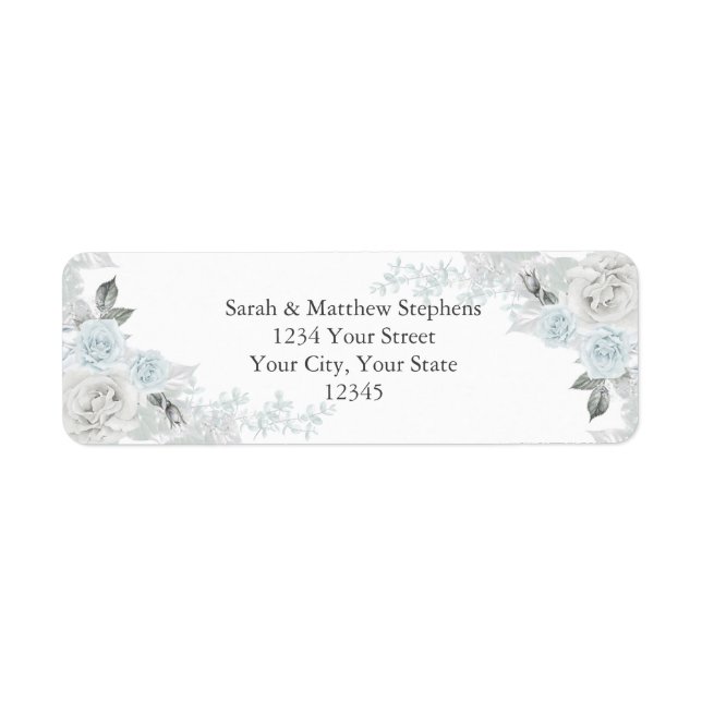 Pretty Blue and White Roses (Front)