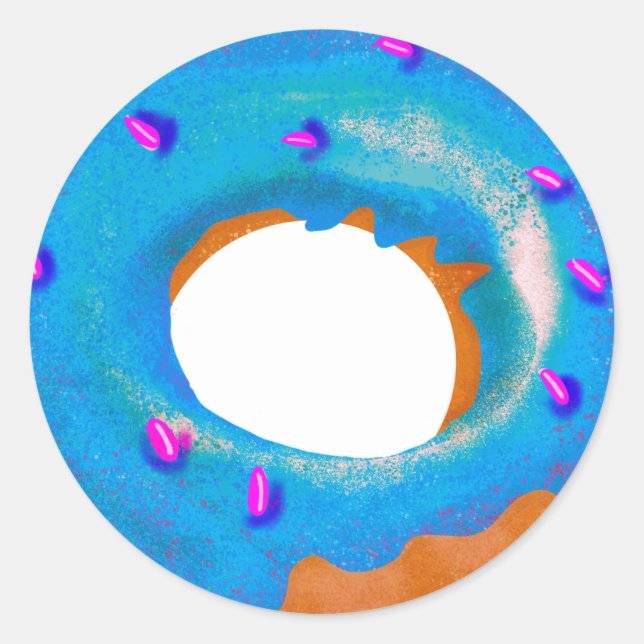 Pretty Blue Berry Doughnut Wall Sticker (Front)