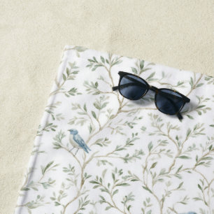 Pretty Blue Birds   Beach Towel