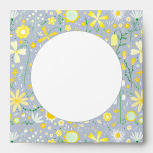 Pretty Blue Botanical Wildflower Floral Envelope