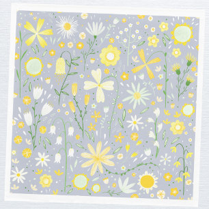 Pretty Blue Botanical Wildflower Floral Napkin
