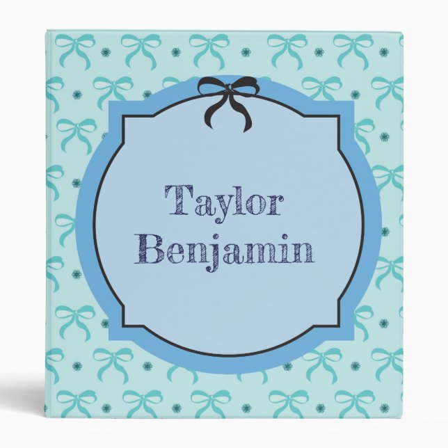 Pretty blue bows binder (Front)