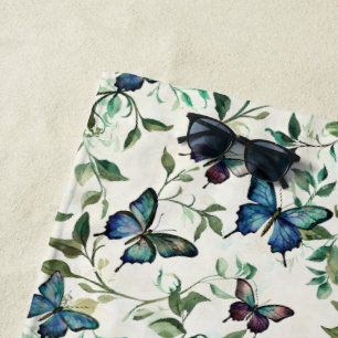 Pretty Blue Butterflies   Beach Towel