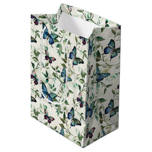 Pretty Blue Butterflies Bridal Shower Medium Gift Bag
