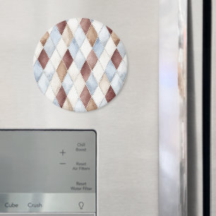 Pretty Blue Cream Tan Brown Diamonds   Magnet