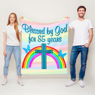 PRETTY BLUE CROSS 85TH BIRTHDAY BLANKET