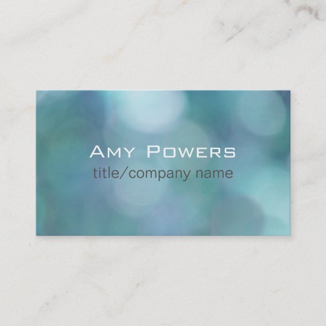 pretty blue custom business card template (Front)
