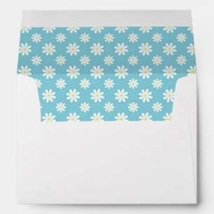 Pretty Blue Daisies Floral Pattern Envelopes