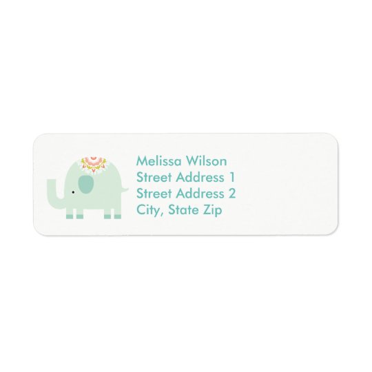 Pretty Blue Elephant Return Address Labels