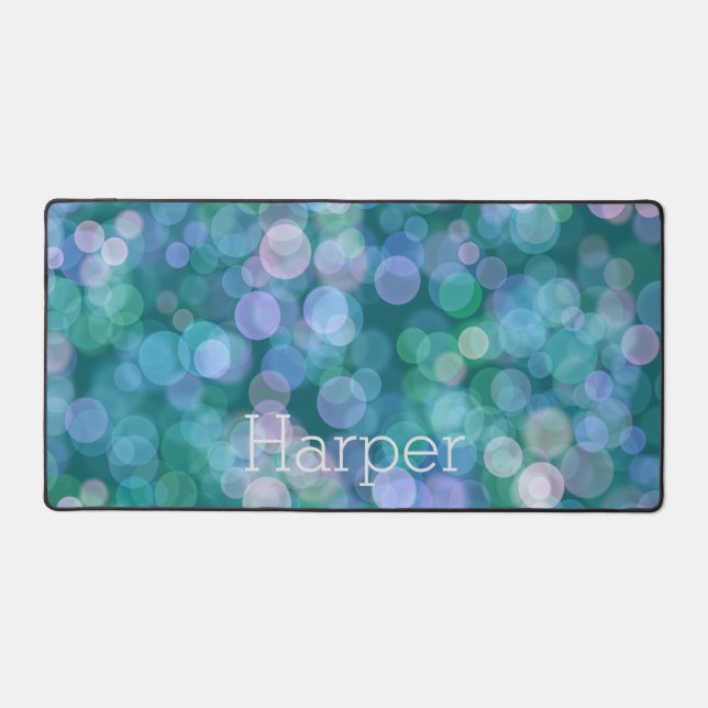 Pretty Blue Floating Colour  Desk Mat (Front)