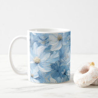 Pretty Blue Floral Art Mug 