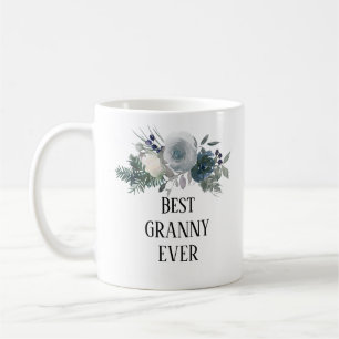 Pretty blue floral  best Granny  ever  Coffee Mug