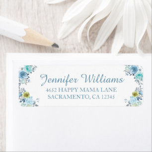 Pretty Blue Floral It's a Boy Baby Shower