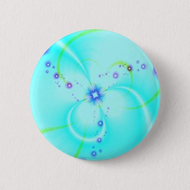 Pretty Blue Flower 2 Inch Round Button (Front)