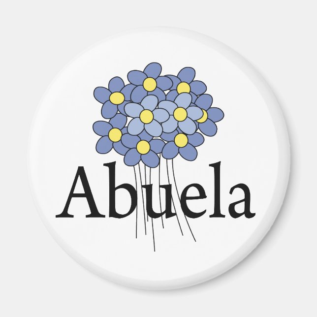 Pretty Blue Flower Abuela T-shirt Magnet (Front)