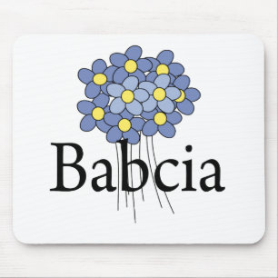 Pretty Blue Flower Babcia T-shirt Mouse Pad