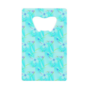 Pretty Blue Flower Credit Card Bottle Opener
