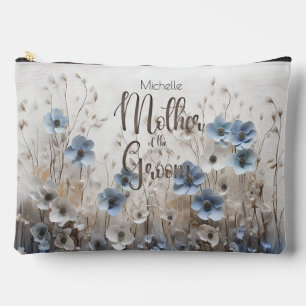 Pretty Blue Flower Garden Mother of the Groom Accessory Pouch