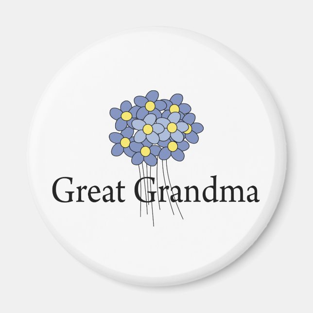 Pretty Blue Flower Great Grandma T-shirt Magnet (Front)