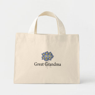 Pretty Blue Flower Great Grandma T-shirt Mini Tote Bag