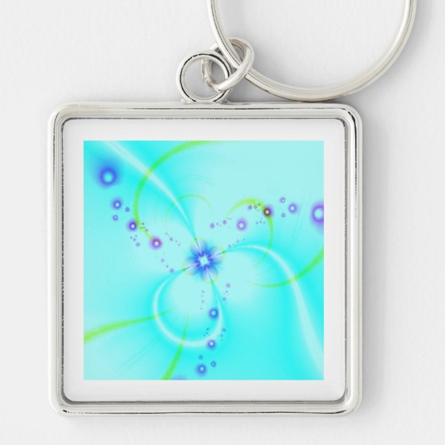 Pretty Blue Flower  Keychain (Front)