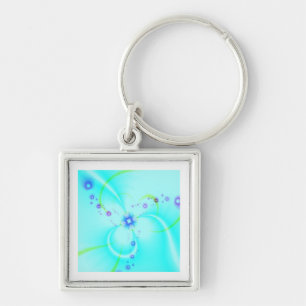 Pretty Blue Flower Keychain