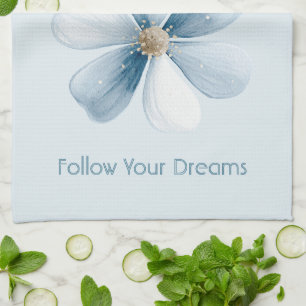Pretty Blue Flower Kitchen Towel