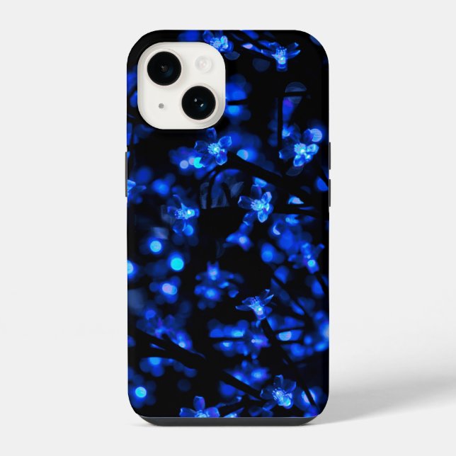 Pretty Blue Flower Lights iPhone Case (Back)