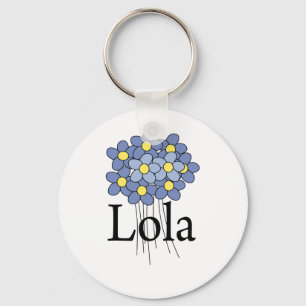 Pretty Blue Flower Lola T-shirt Keychain
