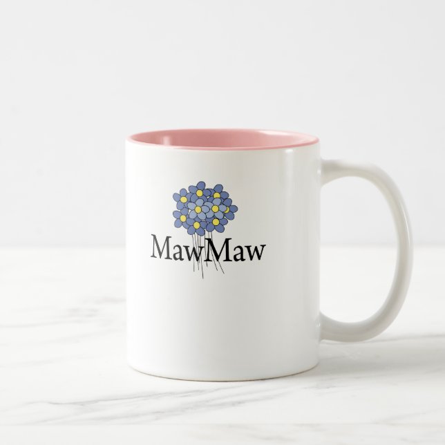 Pretty Blue Flower MawMaw T-shirt Two-Tone Coffee Mug (Right)