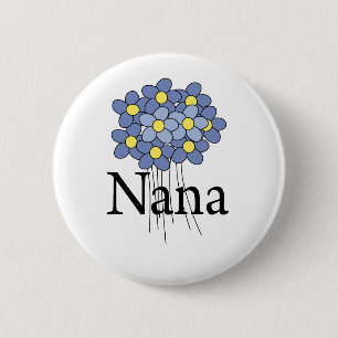 Pretty Blue Flower Nana T-shirt 2 Inch Round Button