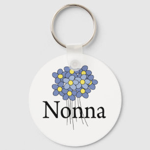 Pretty Blue Flower Nonna T-shirt Keychain