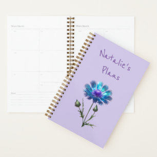 Pretty Blue Flower Planner
