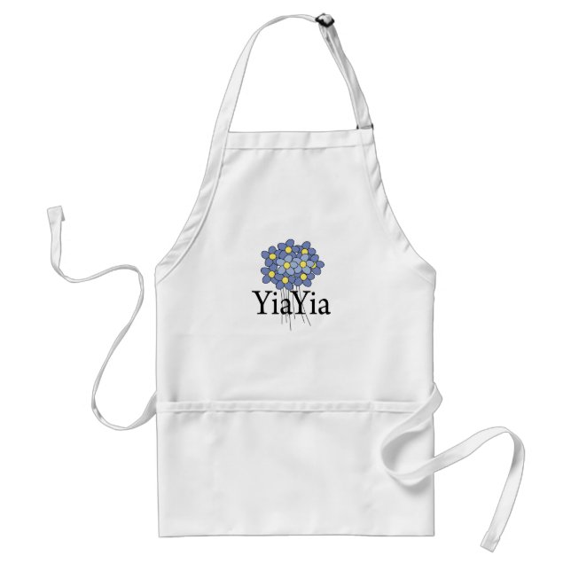 Pretty Blue Flower YiaYia T-shirt Standard Apron (Front)