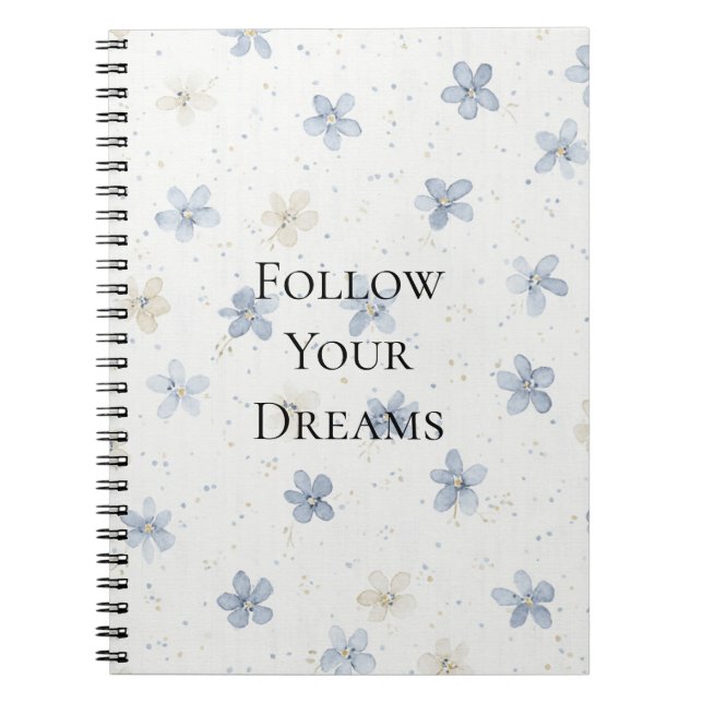 Pretty Blue Flowers Notebook (Front)