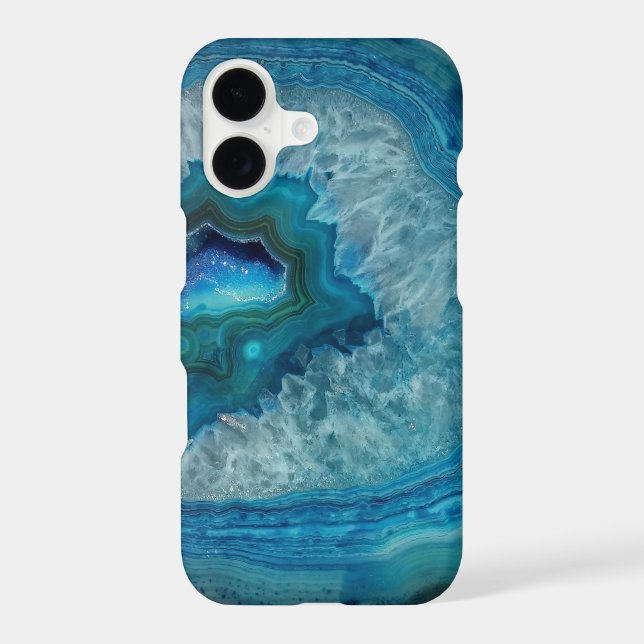 Pretty Blue Geode Gemstone Case (Back)