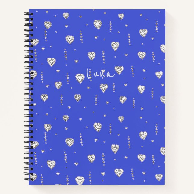 Pretty Blue Heart2Heart Notebook (Front)