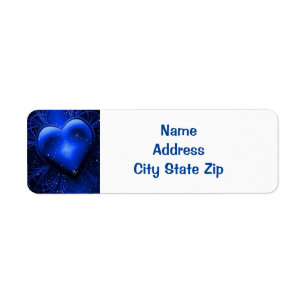 ***PRETTY BLUE HEART** ADDRESS LABELS