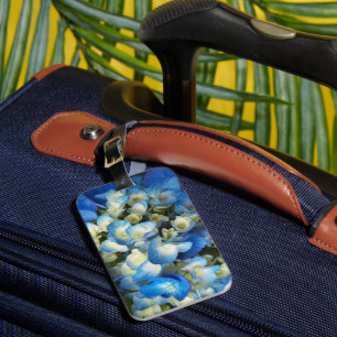 Pretty Blue Hydrangea Floral Luggage Tag