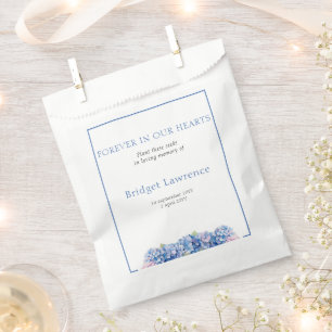 Pretty Blue Hydrangea Funeral Seed Packet Favour Bag