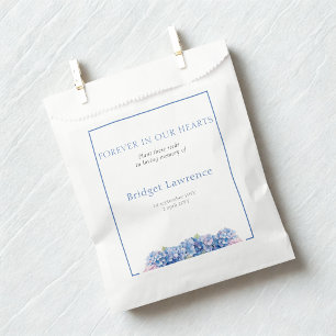 Pretty Blue Hydrangea Funeral Seed Packet Favour Bag