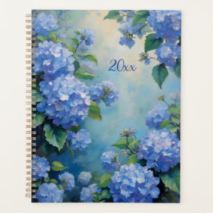 Pretty Blue Hydrangeas Oil Painting Style Planner