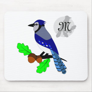 Pretty Blue Jay Bird Mouse Pad