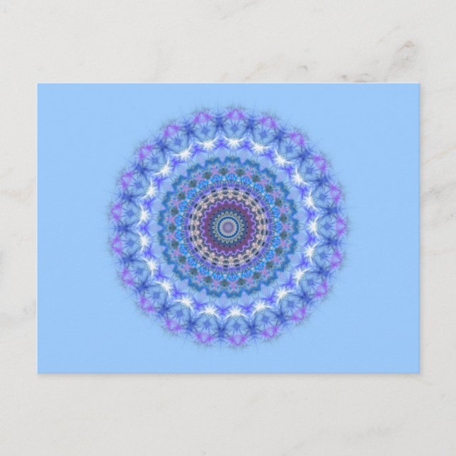 Pretty blue Kaleidoscope Mandala postcard (Front)